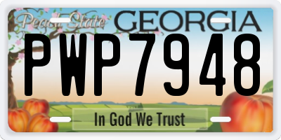 GA license plate PWP7948