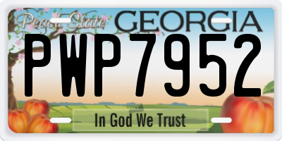 GA license plate PWP7952