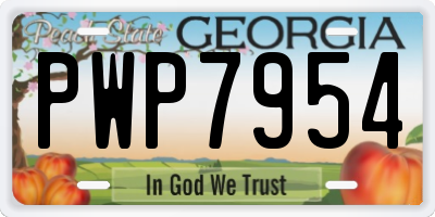 GA license plate PWP7954