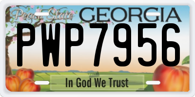 GA license plate PWP7956