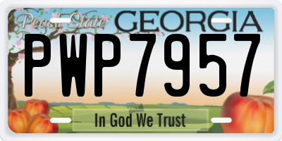 GA license plate PWP7957