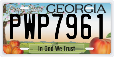GA license plate PWP7961