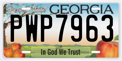 GA license plate PWP7963