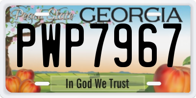 GA license plate PWP7967