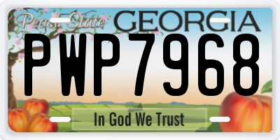 GA license plate PWP7968