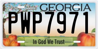 GA license plate PWP7971