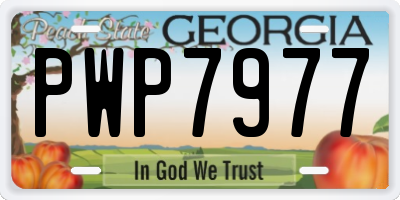 GA license plate PWP7977