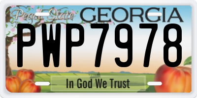 GA license plate PWP7978