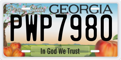 GA license plate PWP7980