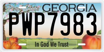 GA license plate PWP7983