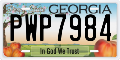 GA license plate PWP7984