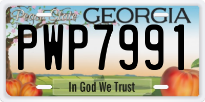 GA license plate PWP7991