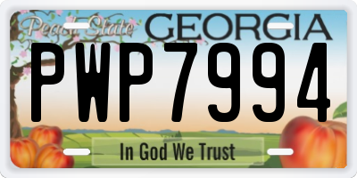 GA license plate PWP7994
