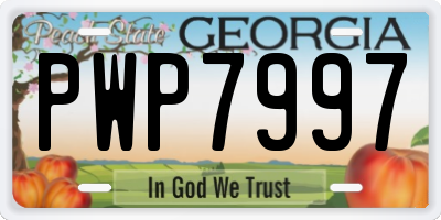GA license plate PWP7997