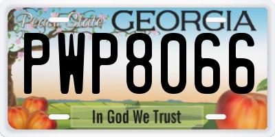 GA license plate PWP8066