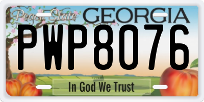 GA license plate PWP8076