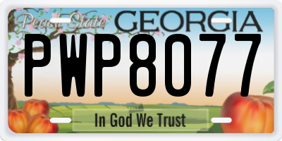 GA license plate PWP8077