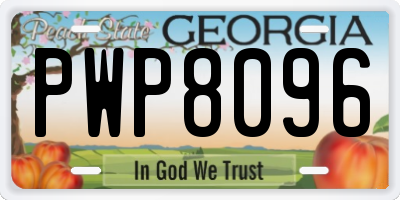 GA license plate PWP8096