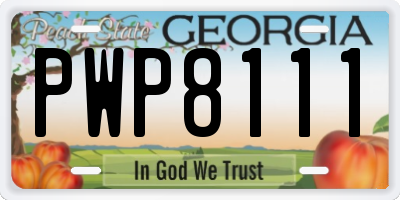 GA license plate PWP8111