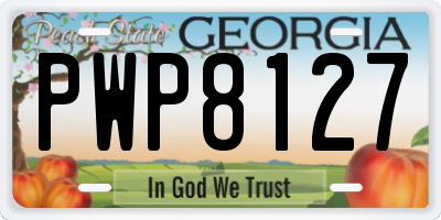 GA license plate PWP8127