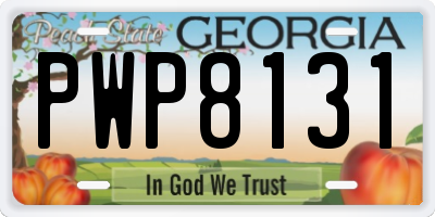 GA license plate PWP8131