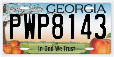GA license plate PWP8143