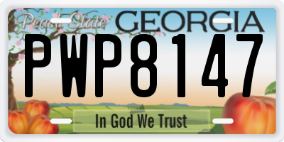 GA license plate PWP8147