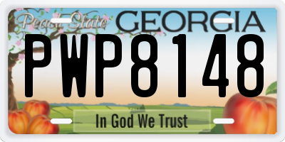 GA license plate PWP8148