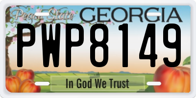 GA license plate PWP8149