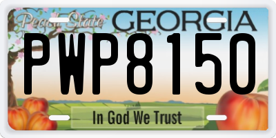 GA license plate PWP8150