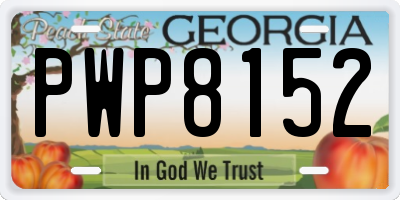 GA license plate PWP8152
