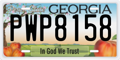 GA license plate PWP8158