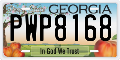GA license plate PWP8168