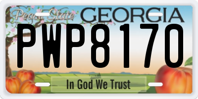 GA license plate PWP8170