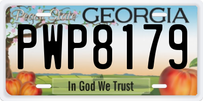 GA license plate PWP8179