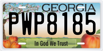 GA license plate PWP8185