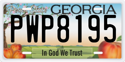 GA license plate PWP8195