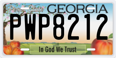 GA license plate PWP8212