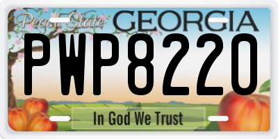 GA license plate PWP8220