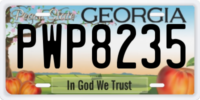 GA license plate PWP8235