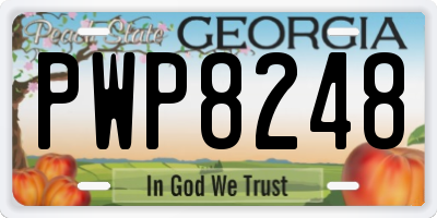 GA license plate PWP8248