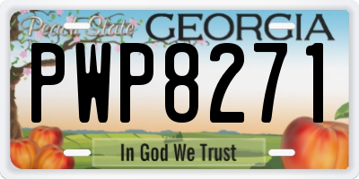 GA license plate PWP8271