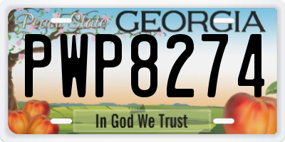 GA license plate PWP8274