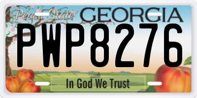 GA license plate PWP8276