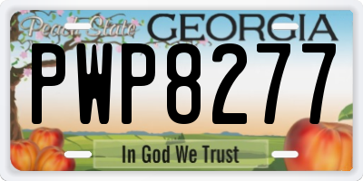 GA license plate PWP8277