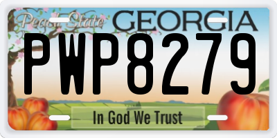 GA license plate PWP8279