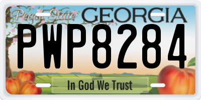 GA license plate PWP8284