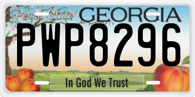 GA license plate PWP8296