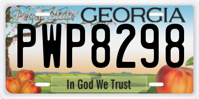 GA license plate PWP8298