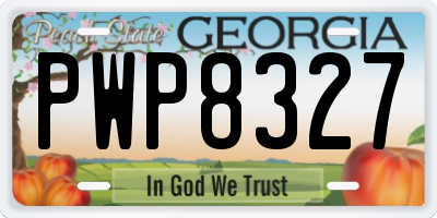 GA license plate PWP8327
